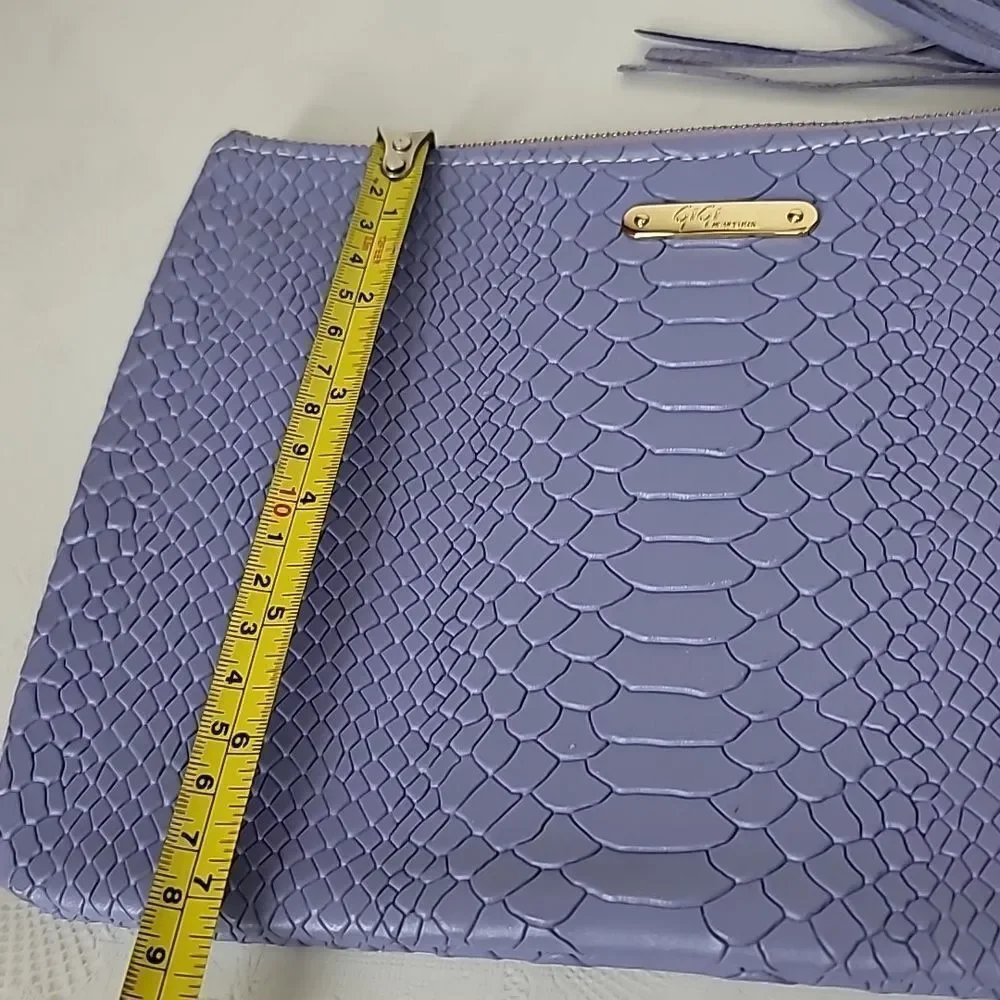 Gigi NewYork Embossed Lavender Clutch